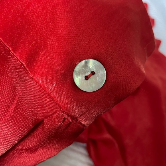 Dynamite Red Satin Wrap Blouse - Picture 3 of 4